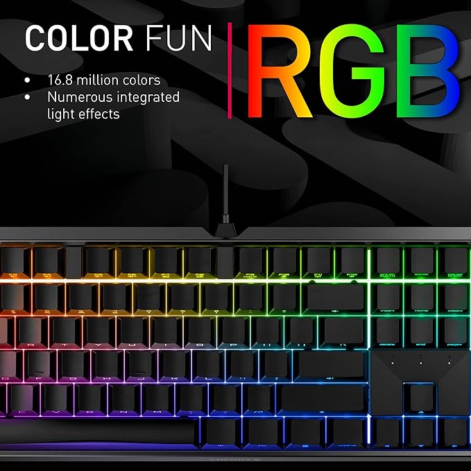 Cherry MX 3.0S, Wired Mechanical Gaming Keyboard, Robust Aluminum Housing, RGB-Lighting, Full Key Rollover, Anti Ghosting, MX RED Switches, White