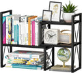Desktop Shelf Organizer, Small Bookshelf for Office, Wood Shelves, Office Organization and Storage (Black)