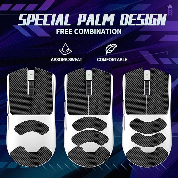 TALONGAMES Mouse Anti Slip Grip Tape Compatible with Razer Viper V3 Pro/Viper V4 Pro Gaming Mouse, Palm Sweat Absorption, Thin 0.5mm, Cut to Fit, Easy to Apply, Mouse Skin