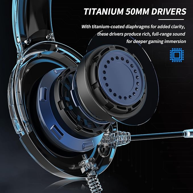 BINNUNE Gaming Headset with Mic for PS4 PS5 Xbox Series X|S Xbox 1 PC NS, Wired Gaming Headphones with Microphone for PS 4|5 Xbox1