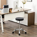 FIRAVOE Rolling Office Stools, Adjustable Drafting Stool on Wheels 19.5"-26.6", Black Ergonomic Office Chair (Black)