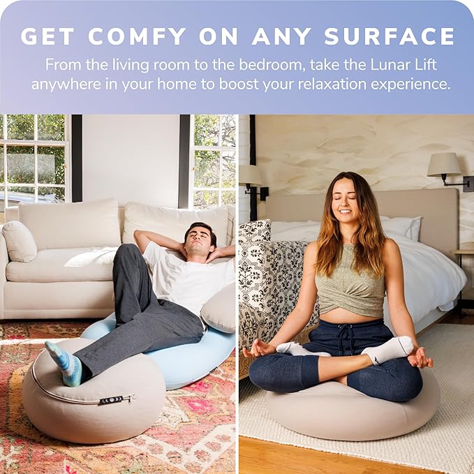 Moon Pod Lunar Lift Footrest for Bean Bag Chair - 20" x 8" Zero-Gravity Micro-Bead Stuffed for Stress, Relaxation & Comfort for Circulation (Gray)