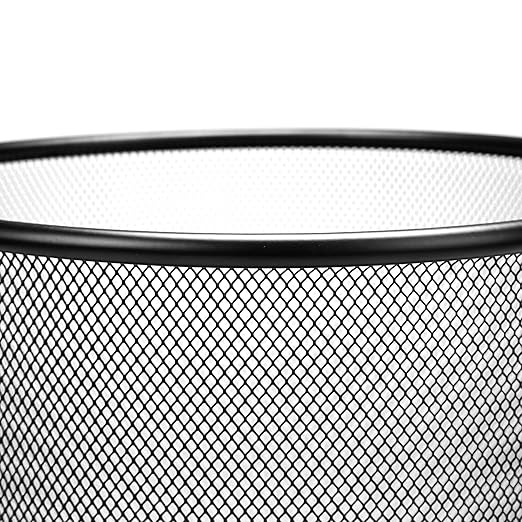 Mind Reader Mesh Trash Can, Set of 3, Waste Paper Basket, Round, Office, Metal Mesh, 11.5" L x 11.5" W x 13.75" H, Black