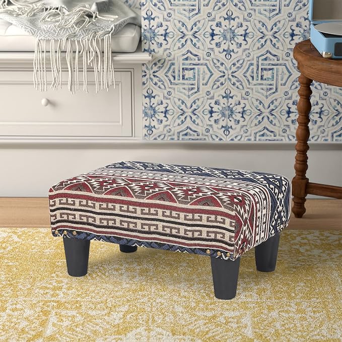 Joveco Foot Rest for Under Desk Fabric with Sponge Stool for Home and Office (Bohemia)