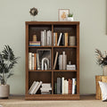 Bevfint 6 Cube Storage Organizer Bookcase - 3 Tiers 6 Storage Cube Adjustable Space Book Case, Display Cabinet Organizer, 30 inch Width Horizontal Bookshelf for Home Library Office, Vintage Oak