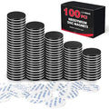 LOVIMAG Super Strong Neodymium Disc Magnets, Powerful Permanent Rare Earth Magnets with Double-Sided Adhesive for Fridge, DIY, Building, Scientific, Craft, and Office-1.26 x 1/8 inch-Black Pack of 100