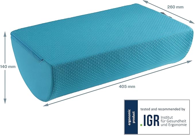 Leitz Desk Foot Rest, Adjustable Leg & Knee Support, Suitable for The Home Office, Relieves Shoulder & Back Ache, Made from Foam with A Fabric Cover, Ergo Cosy Range, Calm Blue, 53710061