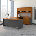 Bush Business Furniture 72W Bow Front U Shaped Desk with Hutch and Storage in Natural Cherry