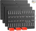 Peg Board, 114PCS Heavy Duty Metal Pegboard with Hooks, 8 Pack Black Peg Board Panels, 60lbs Load Capacity Each, Pegboard Wall Organizer for Garage, Workshop, Kitchen, Craft Rooms