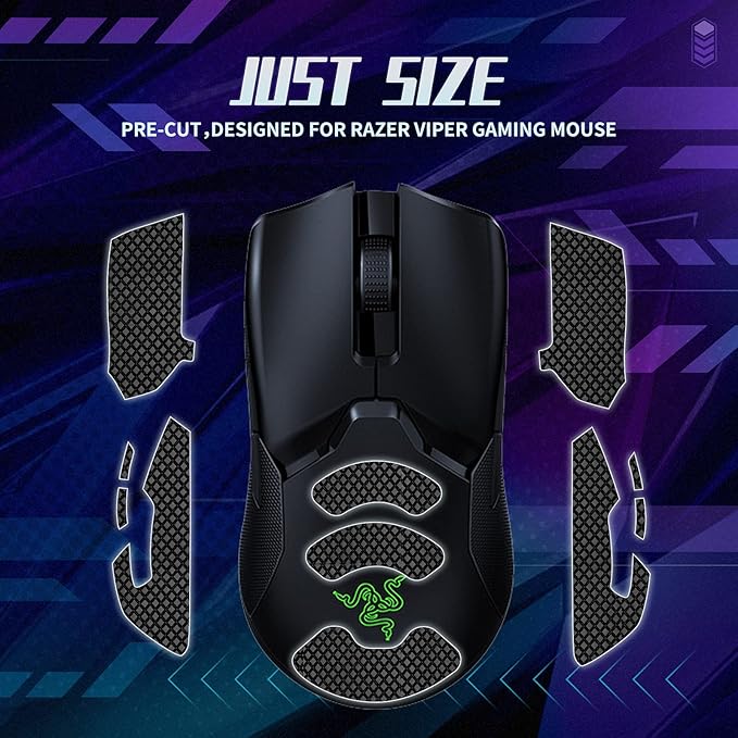 TALONGAMES Mouse Anti Slip Grip Tape Compatible with Razer Viper/Viper Ultimate Gaming Mouse, Palm Sweat Absorption, Thin 0.5mm,Cut to Fit, Easy to Apply, Mouse Skin