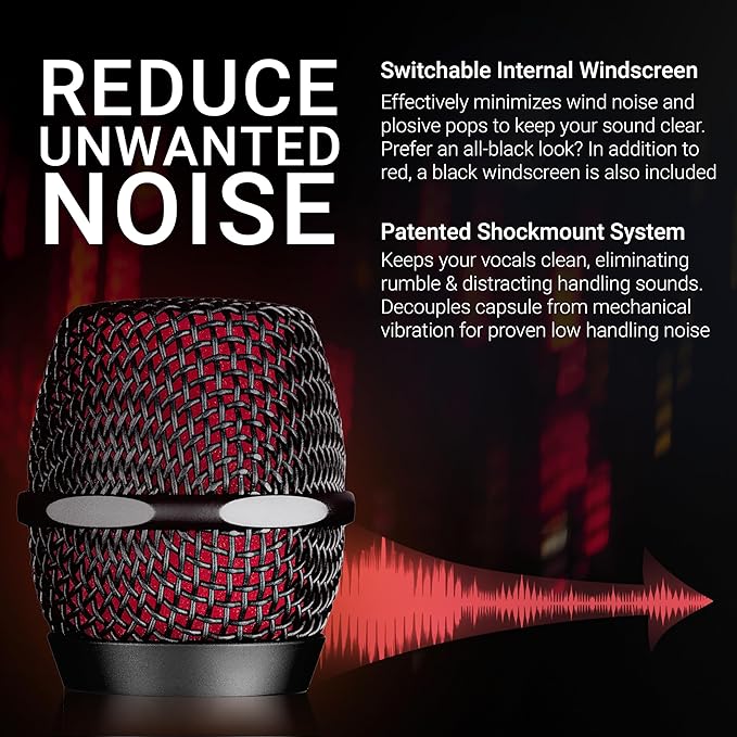 SE ELECTRONICS V7 MC2 Wireless Microphone Capsule - Compatible with Sennheiser Wireless Transmitters - Professional Dynamic Microphone for Singing, Speech & Music Studio Recording (Grey)