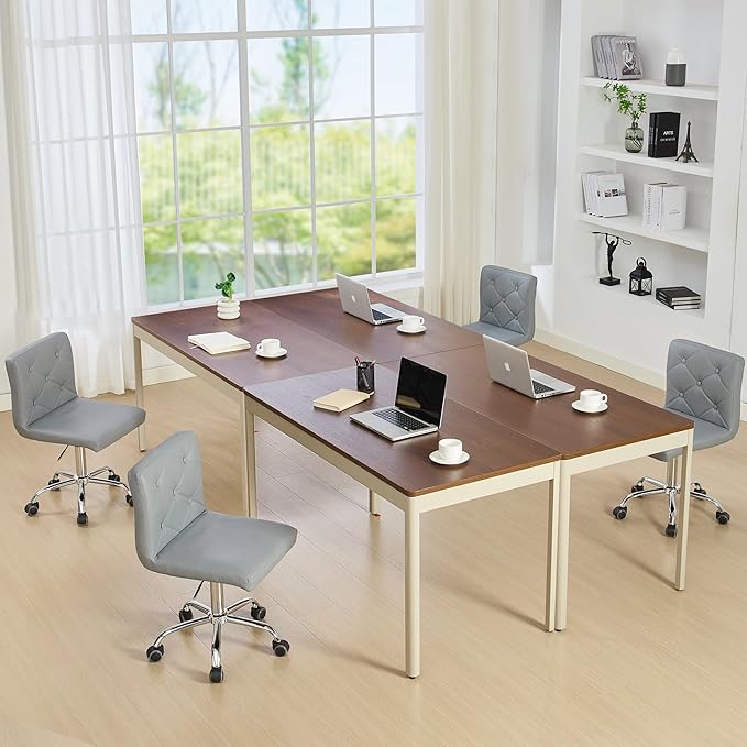 VECELO PU Leather Armless Desk Chair – Gray