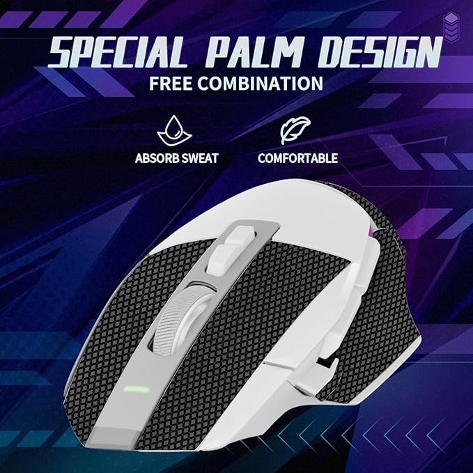 TALONGAMES Mouse Anti Slip Grip Tape Compatible with Logitech G502 X Wired / G502 X Wireless Gaming Mouse, Palm Sweat Absorption, Thin 0.5mm, Cut to Fit, Easy to Apply, Mouse Skin