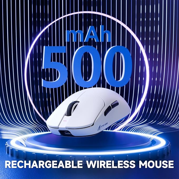 MAMBASNAKE Attack Shark X8 PRO 8K Wireless Gaming Mouse,PAW3395PRO 40K DPI Sensor,Tri-Mode Broadcom BK52820 Chip,Superlight Ergonomic Mouse for Large Hands,Cloud-Based Software,for Win/Mac(White)