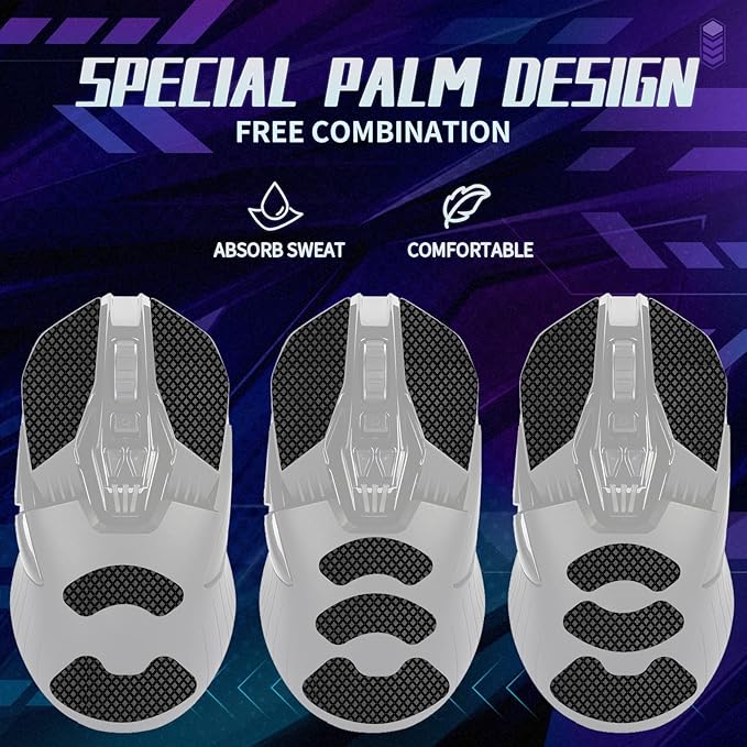 TALONGAMES Grip Tape for Logitech G900 / G903 Gaming Mouse, Black, Anti-Slip, Palm Sweat Absorption, Easy to Apply