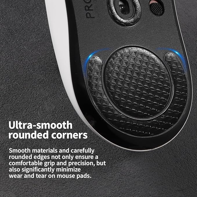 Smooth Gliding Mouse Skates for Logitech G Pro X Superlight Mouse Feet Replacement(PTFE,Black) Rounded Edges Ultra-Smooth and Durable Gaming Mouse Slider for G Pro Superlight
