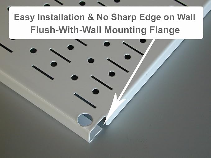 Pegboard Rack Wall Control Home & Garage Tool Storage & Organization White Metal Pegboard Pack - Two 32-Inch x 16-Inch White Steel Peg Board Panels