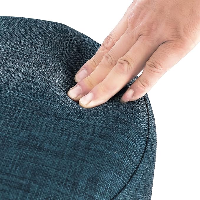 Joveco 12.4" Foot Rest for Under Desk Round Ottoman Stool for Home and Office (Blue)