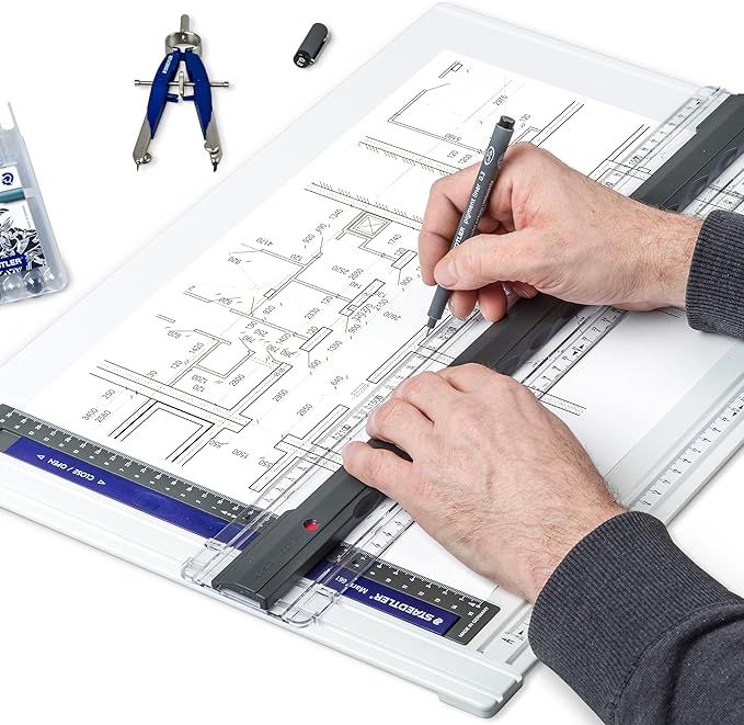 STAEDTLER Portable Drawing Board: 16 x 12 inches, Variomatic Drafting Head - Break-Resistant Plastic & Non-slip Feet - For Students, Professionals, & Designers - Ideal for Drawing, Drafting, Sketching