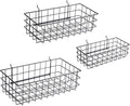 RightArrange Pegboard Baskets, Set of 3 Black - Hooks to Any Peg Board - Square Style Baskets Hold More - Organize Tools, Workbench, Accessories, Garage Storage - Wall Organizer Attachments