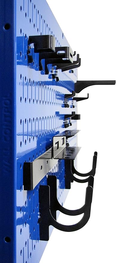 Wall Control Modular Pegboard Tool Organizer System - Wall-Mounted Metal Peg Board Tool Storage Unit for Wall Storage Tiling (Blue Pegboard)