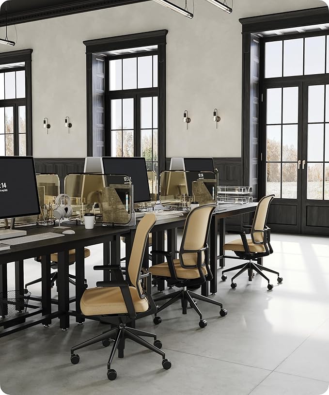43" Home Office Desk Modern Computer Desk 43.3x23.6x29.5 inches PC Table with Thicken Frame Industrial Style Sturdy Metal Frame Furniture for Writing Gaming Black+Black