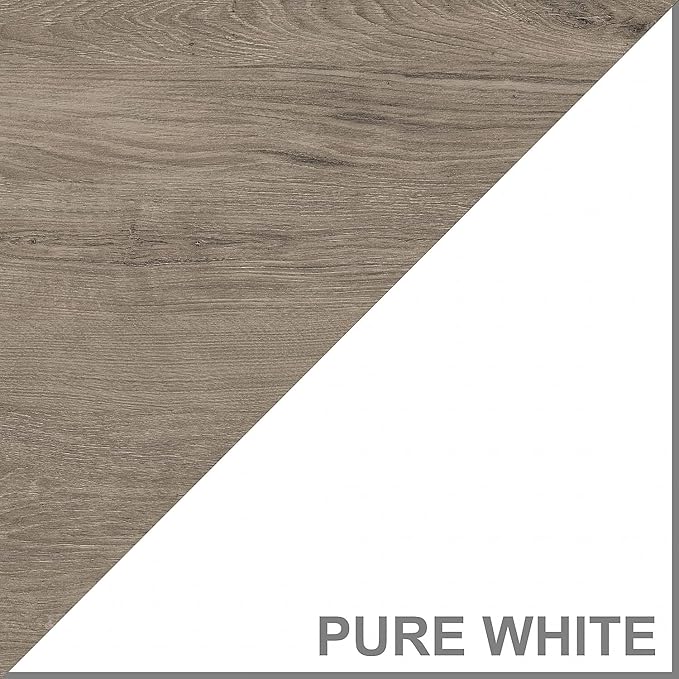 Bush Home Fairview 60W L Shaped Desk with Hutch and Lateral File Cabinet in Pure White and Shiplap Gray