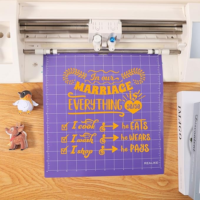 REALIKE 12x12 Cutting Mat for Silhouette Cameo 5/4/3/2/1 (6 Mats - 2 StandardGrip, 2 LightGrip,2 StrongGrip), Variety Cut Mats Replacement Accessories for Cricut