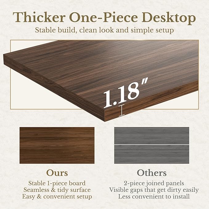 Home Office Furniture Set, 67'' Standing Desk with 44'' Bookshelf, Electric Height Adjustable Desk with 2 File Cabinet, AC/USB and Bookcase with 3 Drawers, Fluted Style Black Walnut