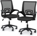 Magshion Office Chair Pack of 2, Ergonomic Mid-Back Mesh Desk Chair, Rolling Computer Chair with Lumbar Support & Comfy Armrests for for Gaming, Work, Study, 300 Lbs Capacity, Black