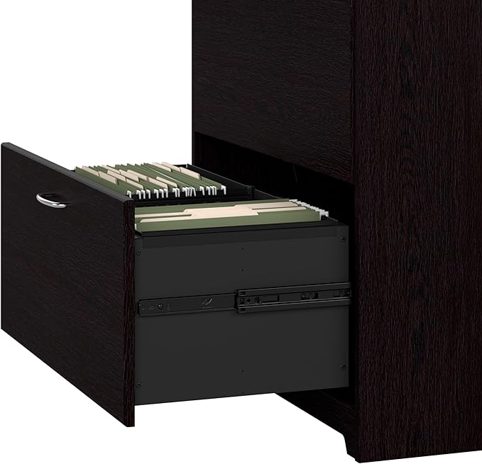 Bush Furniture L Shaped Desk with Hutch, 5 Shelf Bookcase and Lateral File Cabinet | Cabot Collection Corner Computer Table with Storage and Bookshelf | 60Wx23DX37W