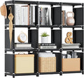 Mavivegue Book Shelf, 9 Cube Storage Organizer, DIY Bookcase, Metal Cube Bookshelf, Tall Book case for Bedroom, Living Room,Office, Closet Storage Organizer, Black Cubicle Storage Rack