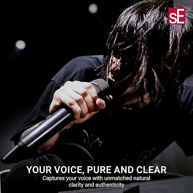 SE ELECTRONICS V7 MC2 Wireless Microphone Capsule - Compatible with Sennheiser Wireless Transmitters - Professional Dynamic Microphone for Singing, Speech & Music Studio Recording (Red w MP03 Pouch)