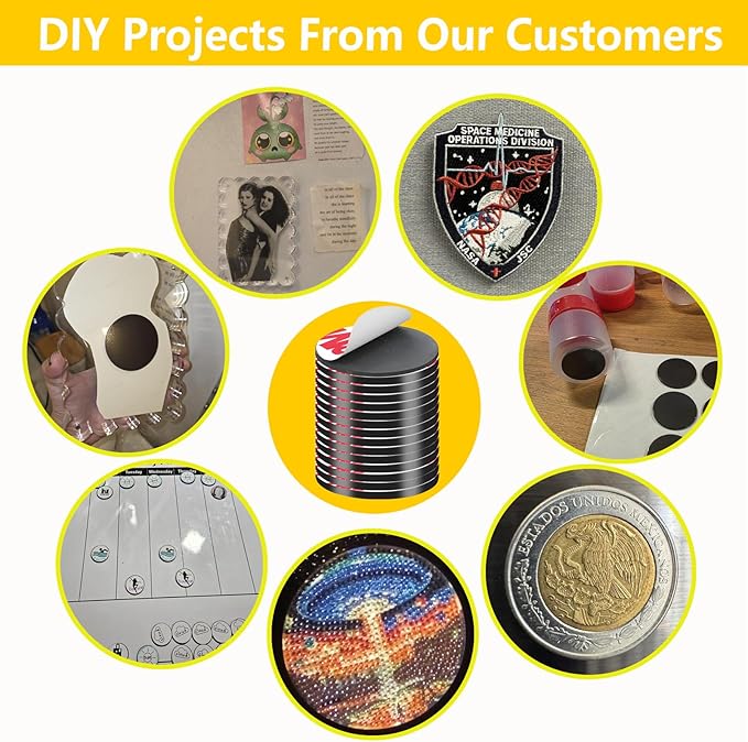24Pack, 2 inch Large Round Magnets with Adhesive Backing, 50mm Precut Strong Sticky Big Magnetic Dots Tapes for DIY Crafts Projects Whiteboard, Fridge, Organization