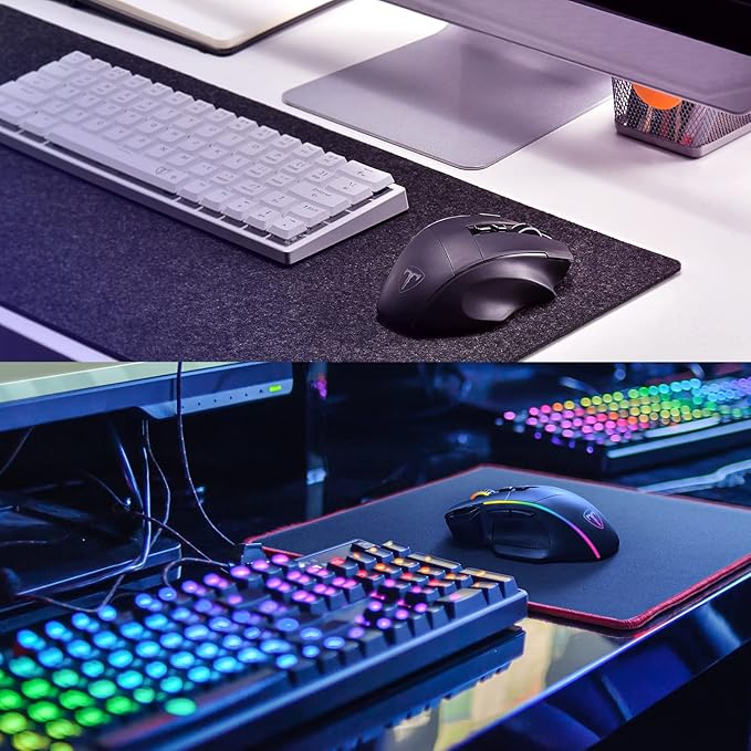 RisoPhy Wireless Gaming Mouse,Tri-Mode 2.4G/USB-C/Bluetoothy, Up to 10000DPI,Chroma RGB Backlit,Ergonomic with 8 Programmable Buttons,Rechargeable Computer Mouse for Laptop,PC,Mac