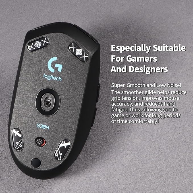 Immoenuc Glass Mouse Skates for Logitech G305/304 Feet Pads - Smooth, Durable Game Accessories (Printing Pattern)