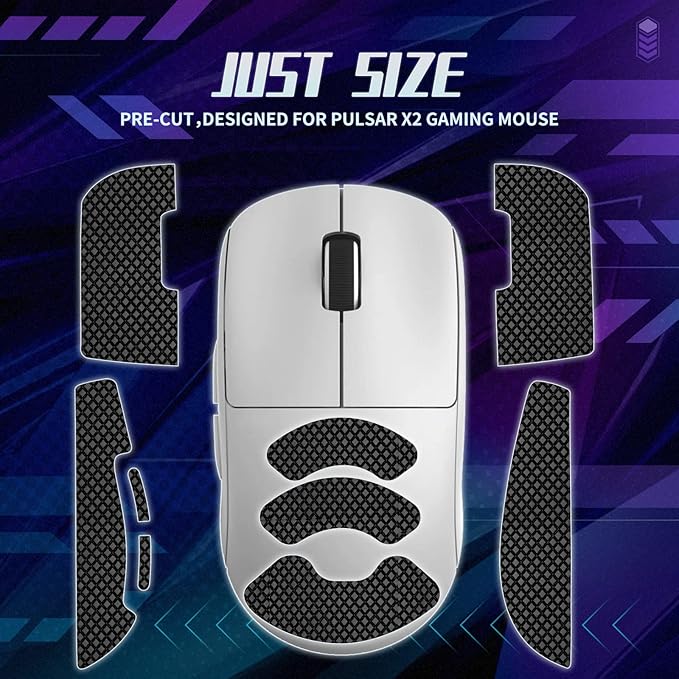 TALONGAMES Mouse Anti Slip Grip Tape Compatible with Pulsar Gaming Gears X2 Gaming Mouse, Palm Sweat Absorption, Thin 0.5mm, Cut to Fit, Easy to Apply, Mouse Skin