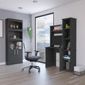 espidoo Office Desk & Chair Set with Bookshelf: Modern Wooden Desk with Storage & Rolling Chair - Home Office Furniture for Small Spaces & Remote Workers