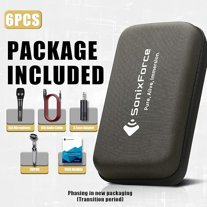 Dynamic Microphone - Professional Vocal Microphone for Singing - Handheld Wired Microphone with 16ft XLR to 1/4" Audio Cable - Mic for Speaking, Karaoke & Living Stage