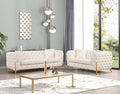 Contempo 2Pc Modern Living Room Set Made with Wood in Cream