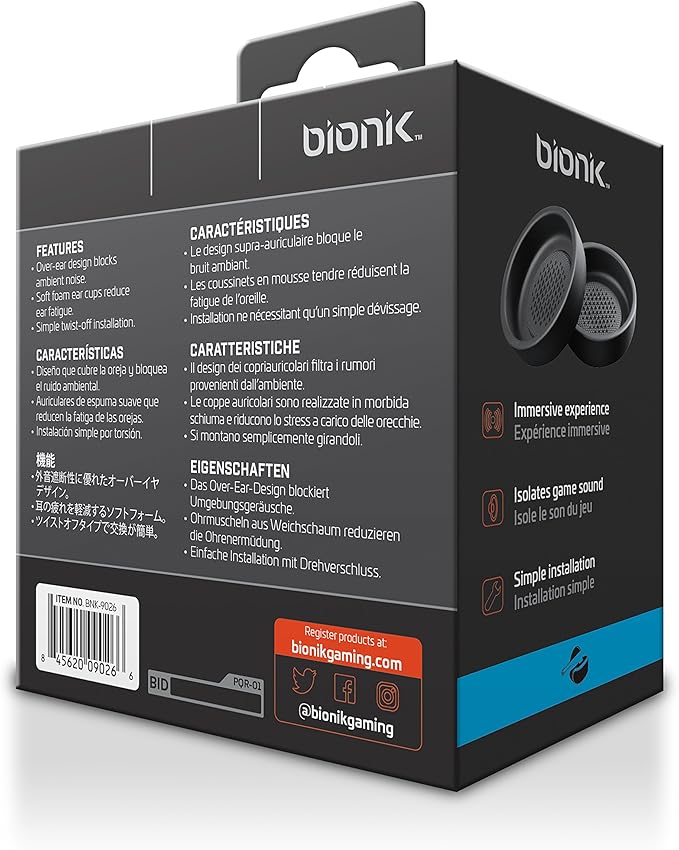 Bionik Over-Ear Pads PSVR - Replacement Pads for Mantis Detachable Headset for PlayStation VR