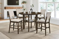 GOWE Contemporary Counter Height 5pc Dining Set Round Table with Shelf and 4X Chairs Comfort Light Beige Upholstery Dining Furniture Modern Contemporary Round Tabletop Table Base with Built-in Shelf