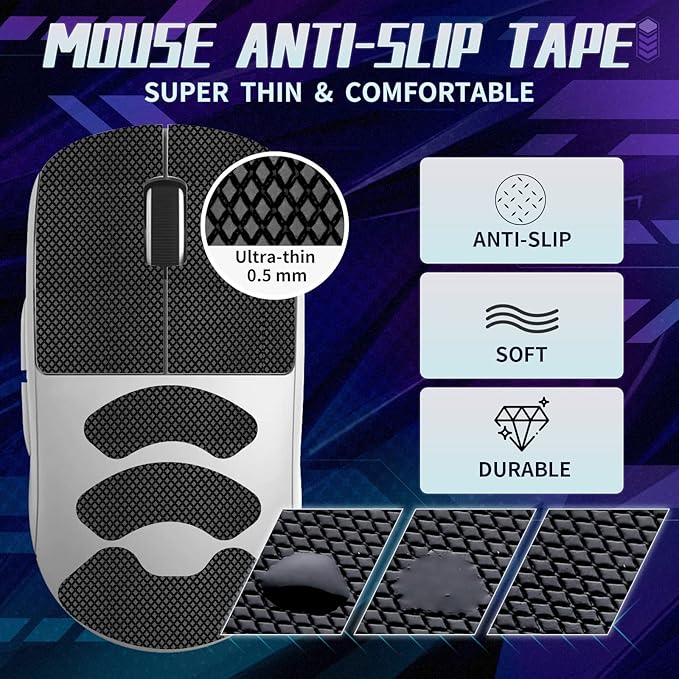 TALONGAMES Mouse Anti Slip Grip Tape Compatible with Pulsar Gaming Gears X2 Gaming Mouse, Palm Sweat Absorption, Thin 0.5mm, Cut to Fit, Easy to Apply, Mouse Skin