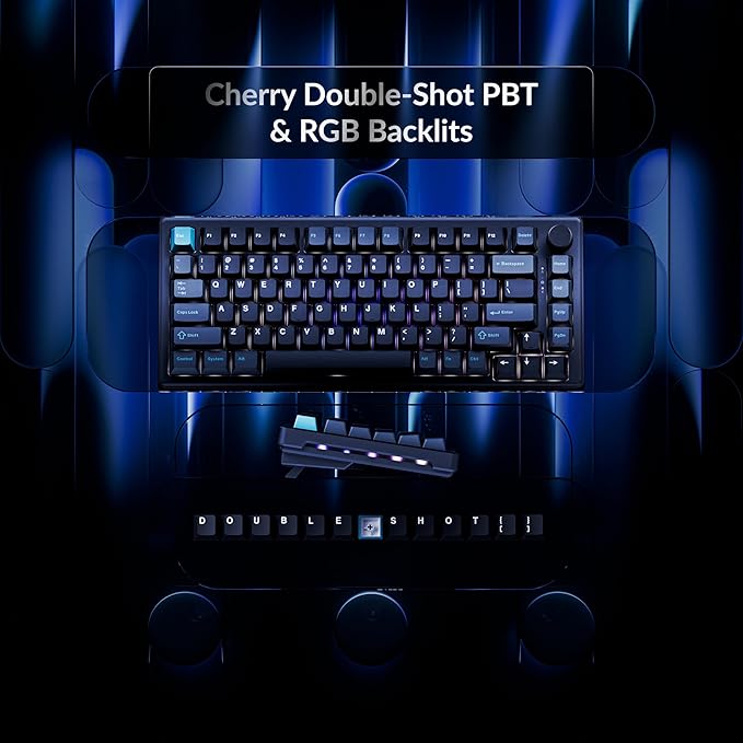 Keychron J2 HE TMR Wired Gaming Keyboard Volume Knob, 8000Hz Rapid Trigger Launcher Web with RGB Hot-Swappable Ultra-Fast Lime Magnetic Switch, Non-Shine-Through PBT for Mac Windows Linux - 75% Layout