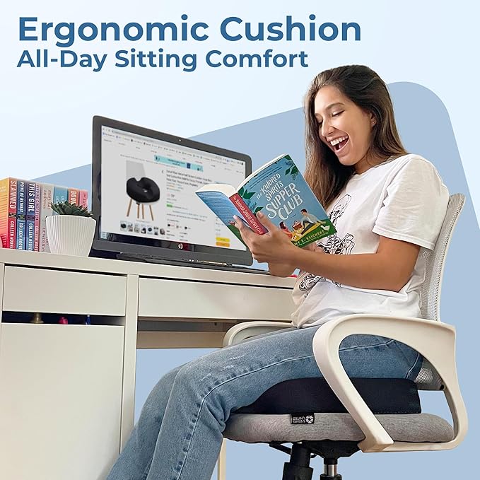5 STARS UNITED Donut Pillow Hemorrhoid Tailbone Cushion – Large Cushion for Pain Relief – Coccyx, Prostate, Sciatica, Pelvic Floor, Pressure Sores, Pregnancy, Postpartum Recovery, Arctic Black