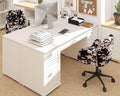 Modern Swivel Home Office Desk Chairs with Wheels and Arms Set of 2, Cow Print Velvet Height Adjustable Comfortable Ergonomic Desk Chairs, Wide Cute Cowhide Computer Armchairs for Living Room Home