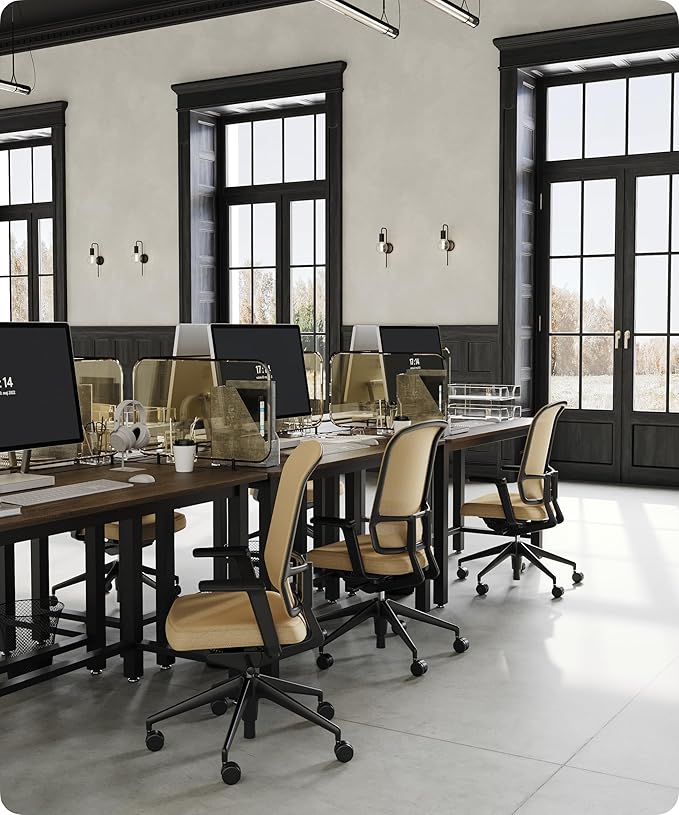 43" Home Office Desk Modern Computer Desk 43.3x23.6x29.5 inches PC Table with Thicken Frame Industrial Style Sturdy Metal Frame Furniture for Writing Gaming Rustic Brown+Black