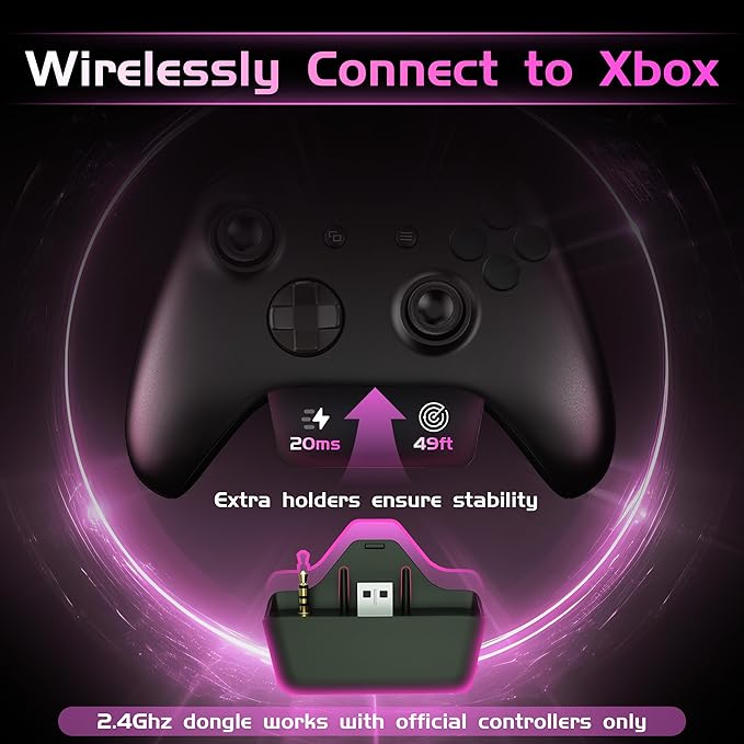 Gvyugke Wireless Gaming Headset for Xbox Series X/S, Xbox One, PS5, PC, Mac, Bluetooth 6.0 Gaming Headphones with Flip-to-Mute Noise-Canceling Mic, Foldable, 3D Surround Sound, 45H Battery - Pink