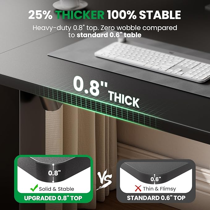 SIAGO Electric Standing Desk Adjustable - 63 x 24 Inch Sit Stand up Desk with Cable Management - 3 Memory Preset Adjustable Height Table