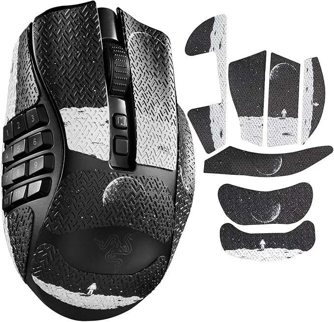 immoenuc Mouse Grip Tape Sticker for Razer Naga V2 Pro Wireless Gaming Mouse Anti Slip Skin Self-Adhesive,Pre-Cut,Sweat-Resistant (Earth Pattern)
